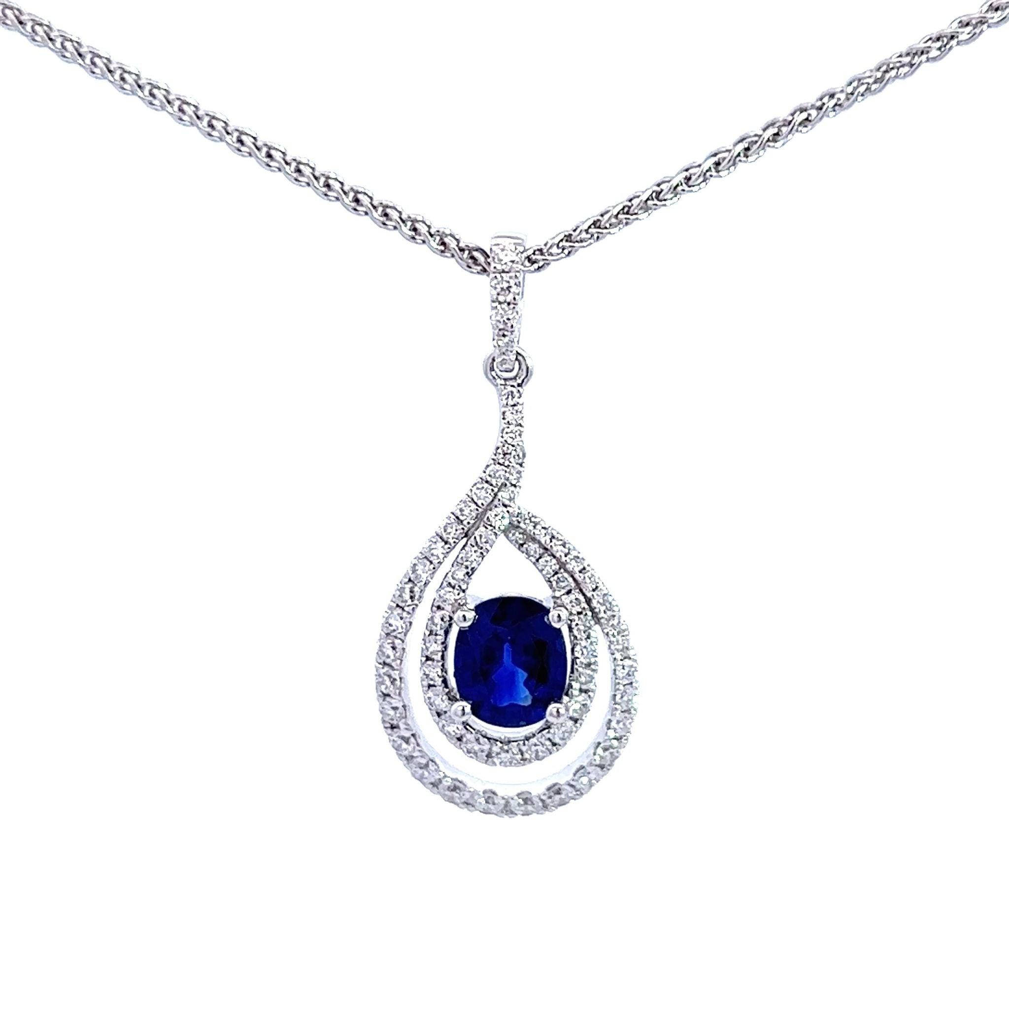 Diana Porter 18ct white gold three diamond pendant necklace