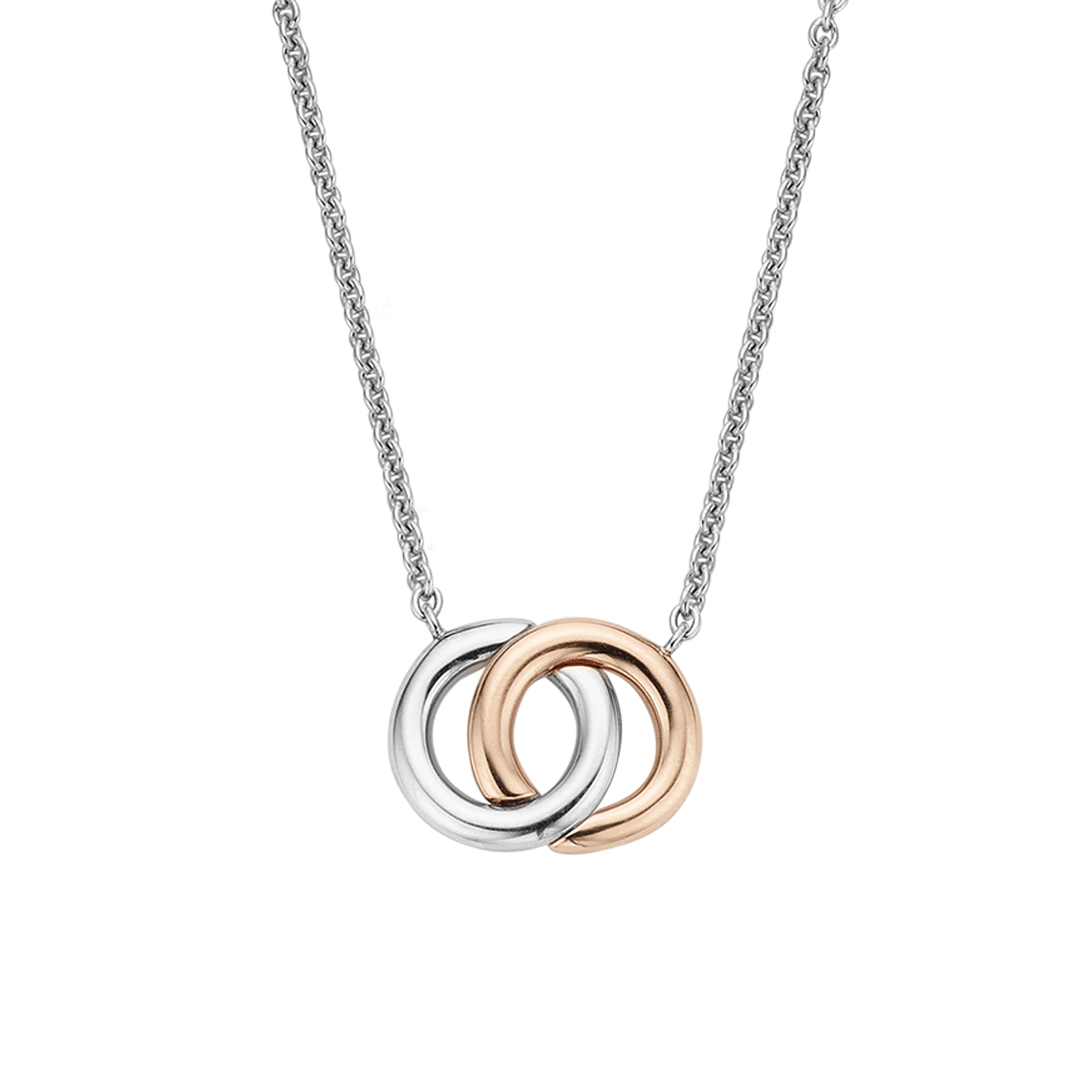 Long Two-Tone Circle Link Necklace – meison