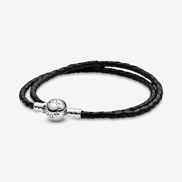 Nylon Thread With Silver Hoop Indah Bracelet (Black) - Kompsós